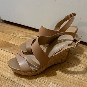 Franco Sarto Tan Wedge Sandals